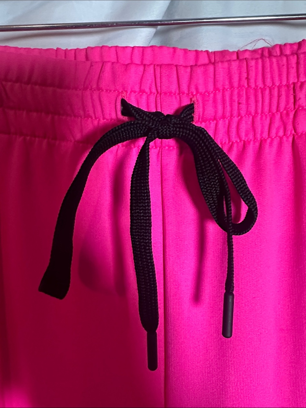 PINK Victoria's Secret Hot Pink Track Pants with Black Drawstring - Picture 2 of 10